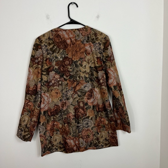 Vintage Floral Print Blazer Jacket Sz M - Picture 8 of 13